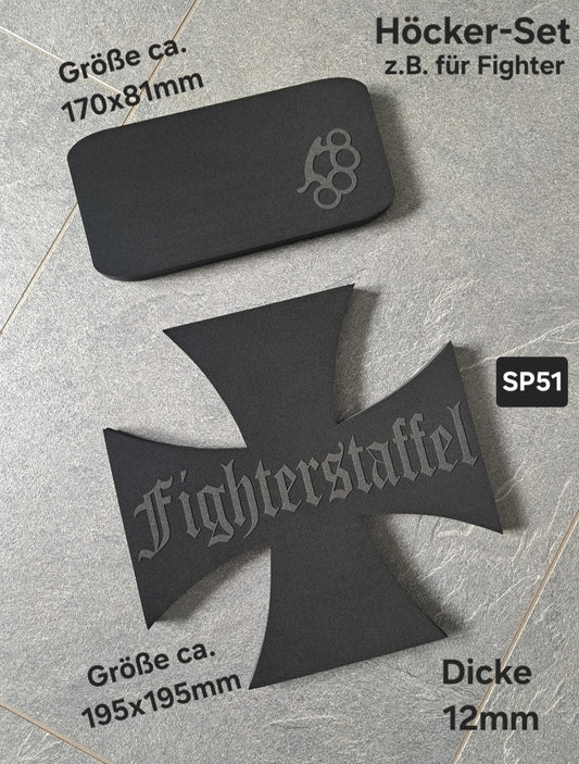 Sitzpad/Sitzplatte Eis. Kreuz Fighterstaffel Moosgummi Höcker-Set 12mm