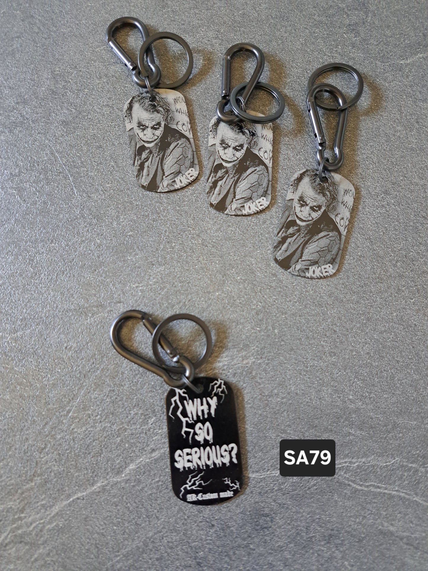 Schlüsselanhänger Dog-Tag Gravur Joker  Why so serious?