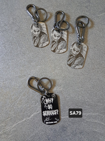 Schlüsselanhänger Dog-Tag Gravur Joker  Why so serious?