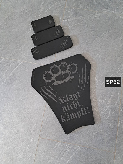 Sitzpad/Sitzplatte XL Schlagring/Klagt nicht.../Krallen Moosgummi Höcker-Set 15mm