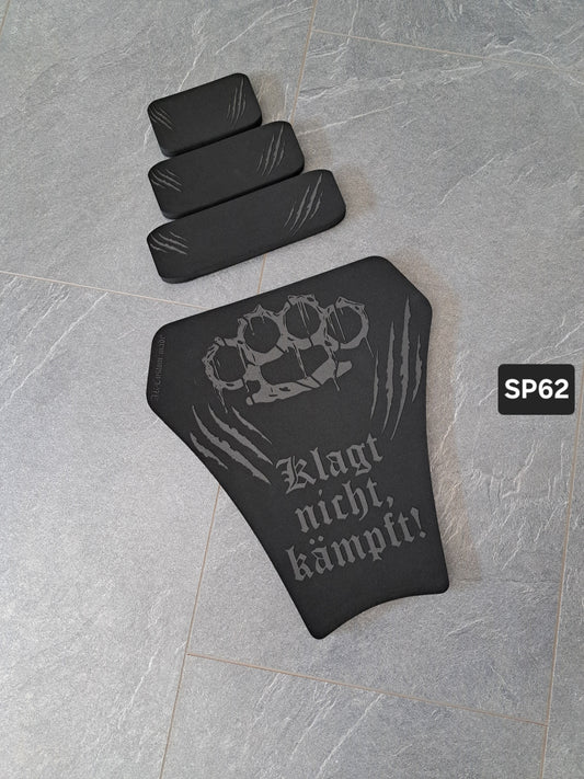 Sitzpad/Sitzplatte XL Schlagring/Klagt nicht.../Krallen Moosgummi Höcker-Set 15mm