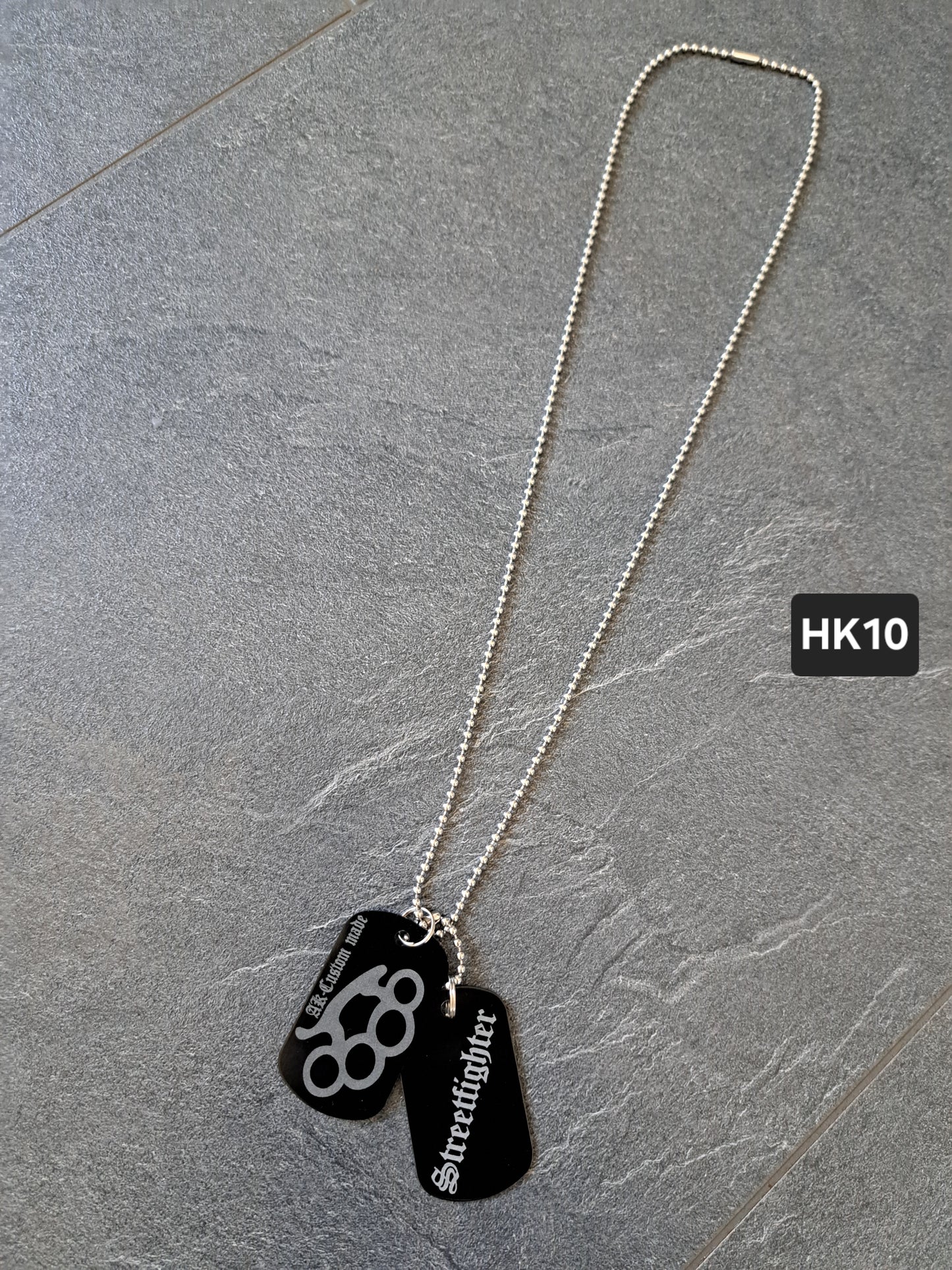 Halskette Streetfighter Schlagring Double DogTag