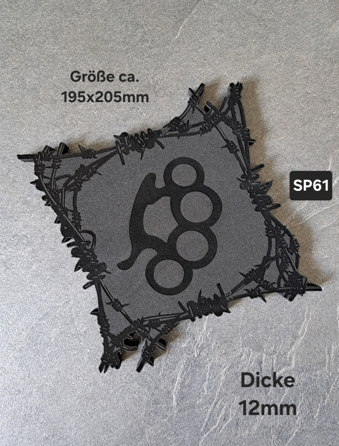 Sitzpad/Sitzplatte Stacheldraht Schlagring Moosgummi 12mm