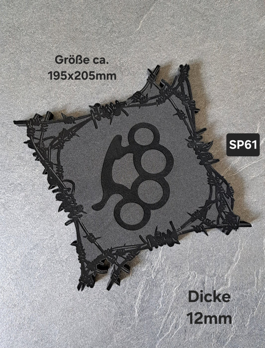 Sitzpad/Sitzplatte Stacheldraht Schlagring Moosgummi 12mm