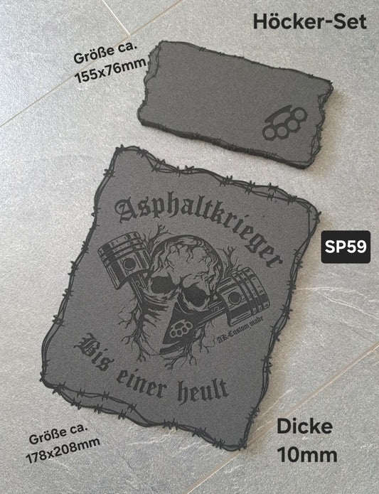 Sitzpad/Sitzplatte Asphaltkrieger Totenkopf Moosgummi Höcker-Set 10mm