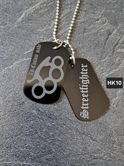 Halskette Streetfighter Schlagring Double DogTag