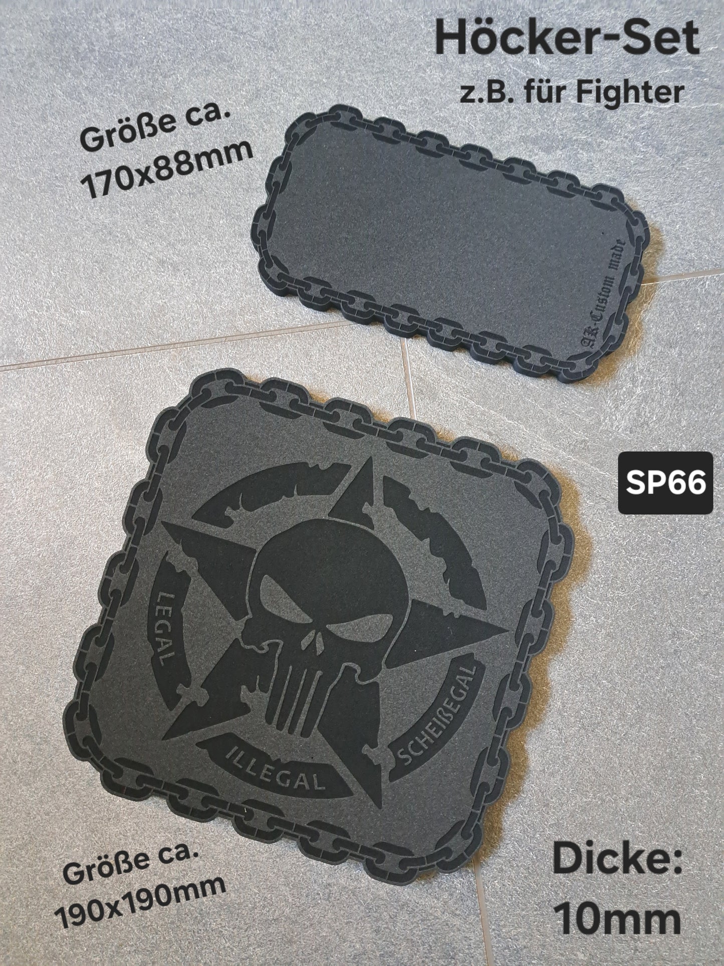 Sitzpad/Sitzplatte Punisher Army-Stern Moosgummi Höcker-Set 10mm