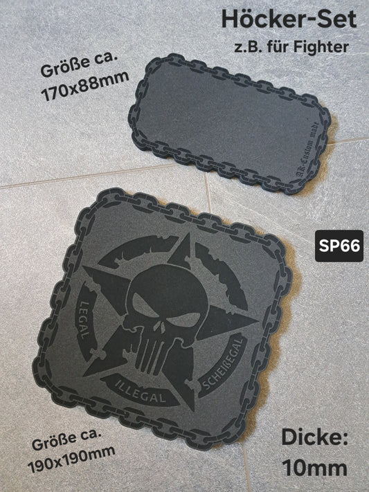 Sitzpad/Sitzplatte Punisher Army-Stern Moosgummi Höcker-Set 10mm